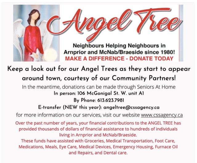 Angel Tree Campaign ArnpriorBraesideMcNab Seniors at Home Program Inc.